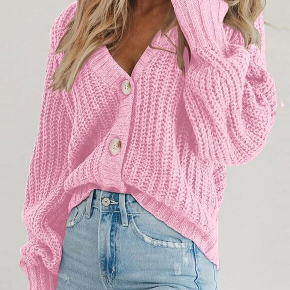 Women's Chunky Knit Open Front Sweater Multi Sz - Picture 5 of 7